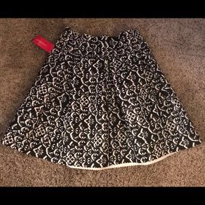 Xhilaration Lace Printed Flare Pleated Skirt